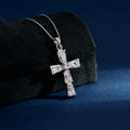 Wholesale Pendant Jewelry Rhodium Plated Cubic Zirconia Cross God Retro Pendant 925 Sterling Silver Fine Jewelry Pendant