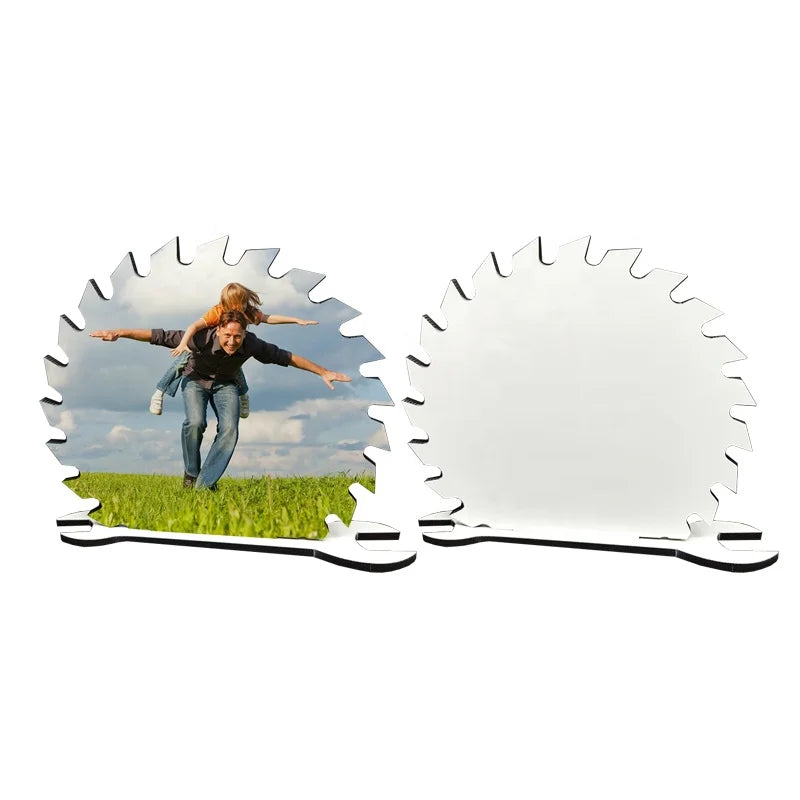 Father's Day DIY Customized Logo Saw Blades Desktop Plaque Sublimation Blank Saw Wheel Wrench Photo Frame