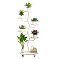 2024 New Movable Iron Multi-layer Flower Rack Modern Farmhouse Hotel Living Room Entry Floor Standing Balcony Storage Plant Rack