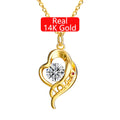 Fine Jewelry Factory Woman Engagement Mother's Day Gift 1 Carat Moissanite Valentine Love Hollow 14K Gold Pendant