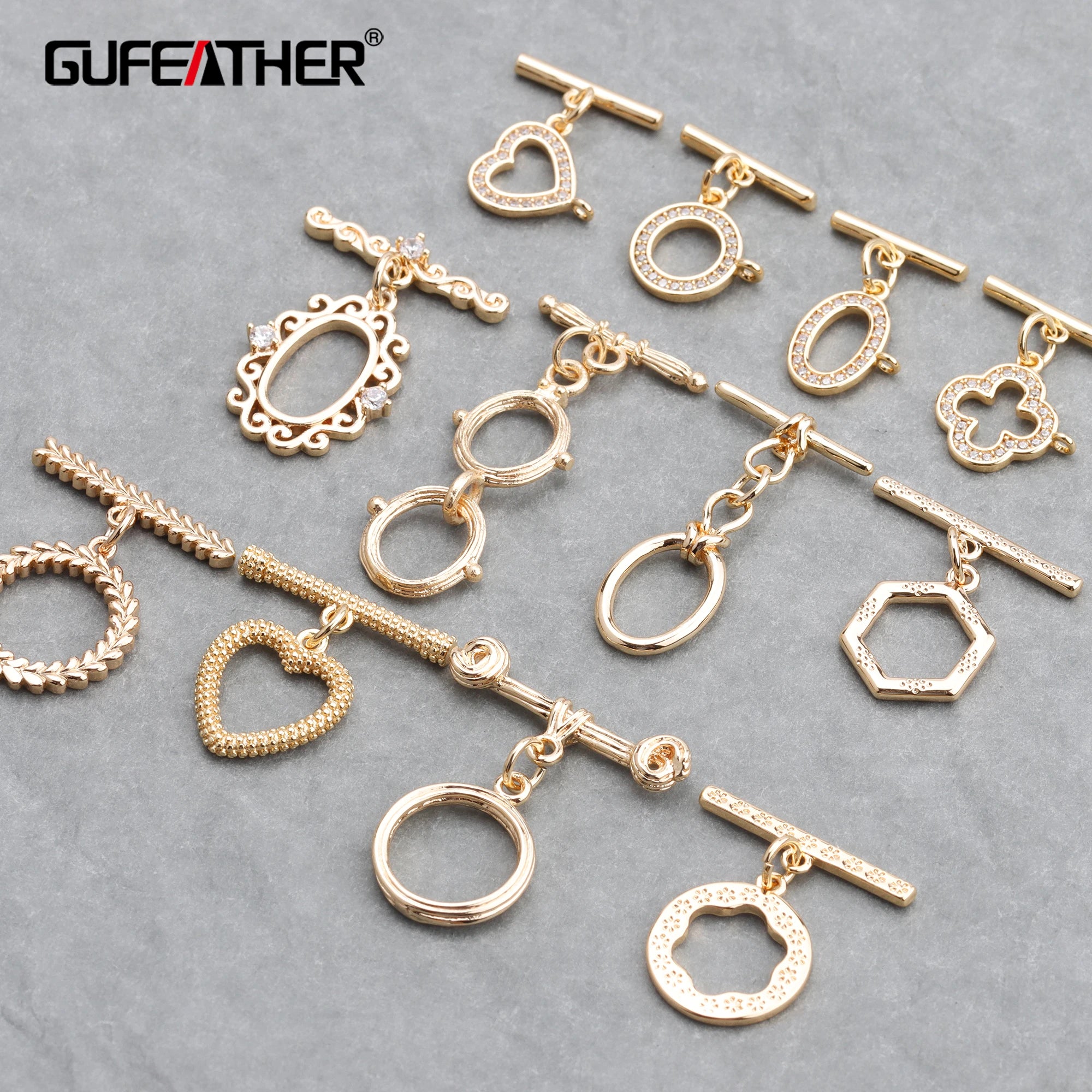 M738 10 Pcs/lot 18K Gold Plated Clasps Diy Necklace Bracelet Connectors Jewelry Making Accessories