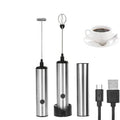 Portable Travel Frother Electric Milk Foamer for Latte Cappuccino Hot Chocolate Drink Mixer with Mini Whisks and USB Base