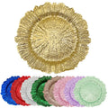 Wholesale 13inch Reusable Plastic Silver Gold Reef Charger Plate Wedding Event Party Table Decoration Charger Plates