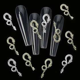 10PCS New Year 3D Alloy Chinese Style the Year of the Dragon Nail Decoration Press on Nail Parts Chinese Dragon Nail Art Charms