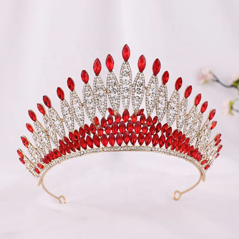Crystal Bridal Big Crown Luxury Rhinestone Beauty Pageant Crown Headband Show Catwalk Headdress Crown