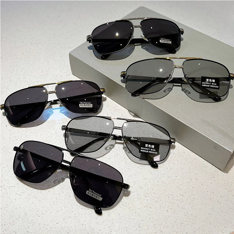 1383 Custom Logo Sunglasses Polarized Chameleon Glasses Men Driving Cycling Sunglasses