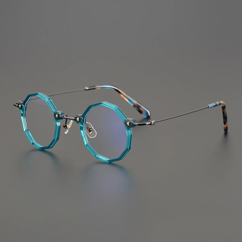 Acetate Titanium Optical Glasses Frame Men 2026 New Retro Vintage Polygon Prescription Myopia Eyeglasses Women