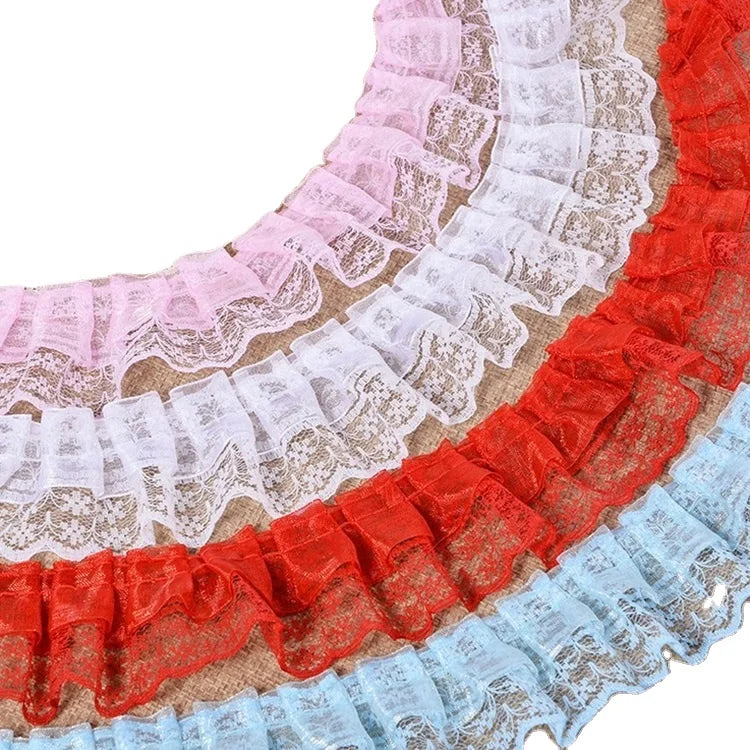 New Fashion Garment Accessory 4.5cm Flower Lace Ribbon Trim Trimming Ruffle Lace
