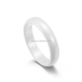 POYA 4MM Dome Edges White Simple Style Couples Wedding Band Ceramic Ring