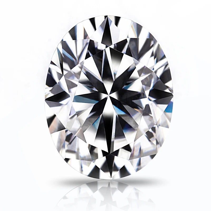 Factory Wholesale D VVS Gold Jewelry Making Pure White GRA Certificate 2CT Oval White Moissanite
