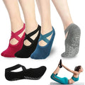Yoga Special Custom Double Strap Athleticn Grip on Slip Yoga Pilates Socks With Logo for Women