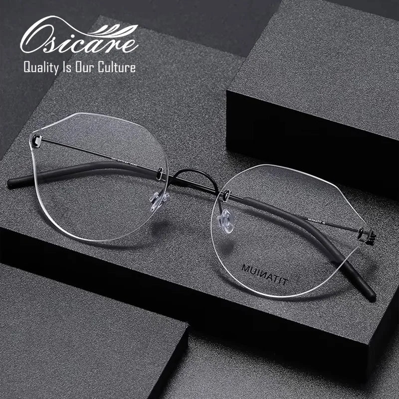 Branded Luxury Style Eyeglasses Optical Lentes Buy Eyewear Online Spectacle Wire Rimless Optical Eye Glasses Frames for Women