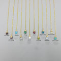 Boho Water Drop Crystal Wire Wrapped Gemstone Necklace Natural Stone Birthstone Necklace Stainless Steel Jewelry