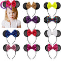 2026 Hot Sale Sequin Mickey Ears Hair Hoop Mickey and Minnie Sequin Mouse Ears for Kids