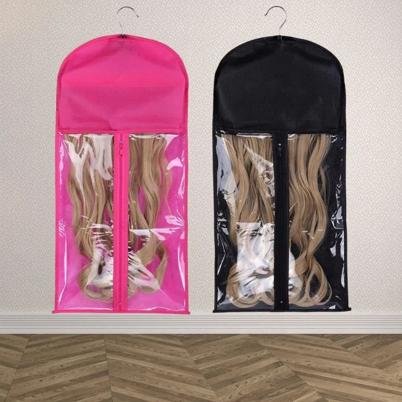 Wholesale Custom Printed Bags Professional Wig Storage Bag Transparent Wig Bags Hair Packaging