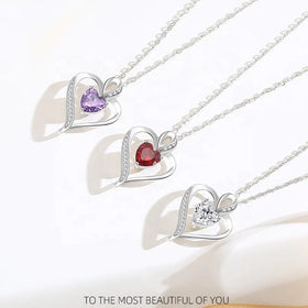 Women Fashion Classic S925 Sterling Silver love Heart Pendant Collarbone Jewelry Chain Necklaces for Mother's Day Gift