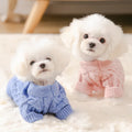 2024 Winter 2 Legs Solid Color Custom Label Warm Pet Cat Clothes Knitted Jumpers Knitting Dog Sweater