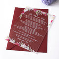 Unique Single Side UV Printing Transparent Acrylic Wedding Invitations Cards with Envelope