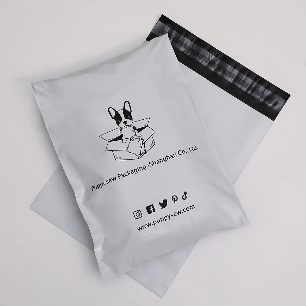 8x12inches White Custom Poly Mailer Personalized White Waterproof Bag Printed White Express Bag With Logo