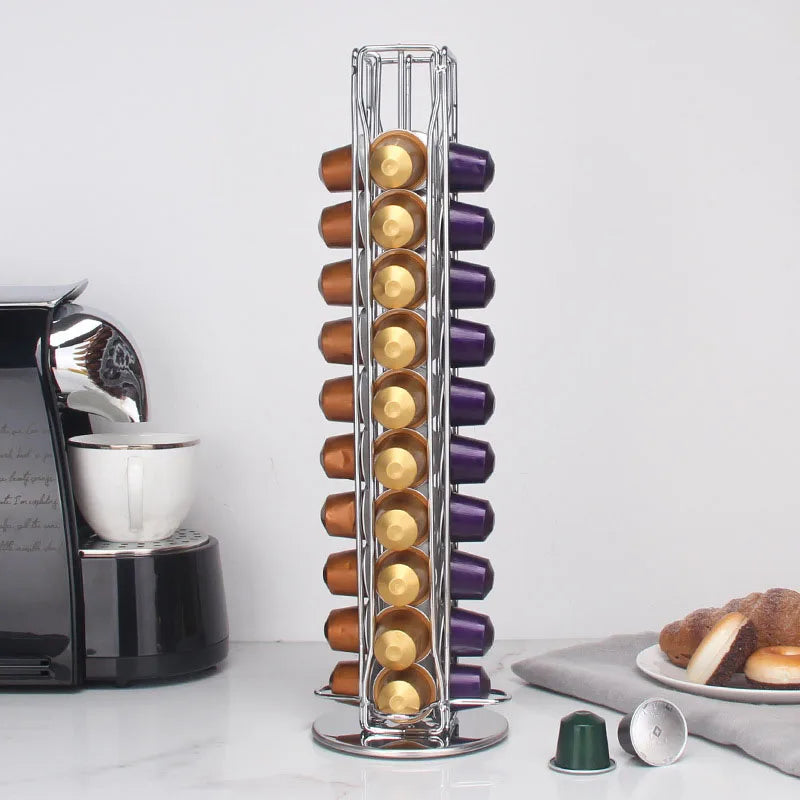 Factory Wholesale Eco-Friendly Iron Wire Coffee Capsule Rack Tableware Holder for Kitchen Storage Customizable Design