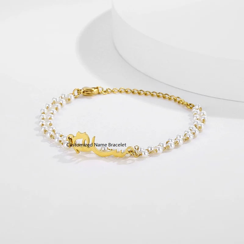 Lateefah OEM Fashion Jewelry Gold Logo Name Cuba Chain Custom Jewelry Name Bracelets