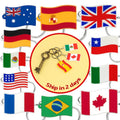 Promotions Custom National Flag PVC Keychains Set Trendy Souvenir Gifts Accessories Colorful Country Charms for Travel Lovers