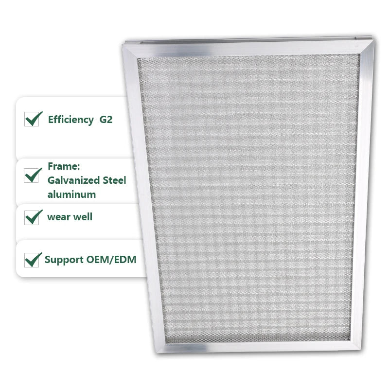 Wholesale Customized Size OEM HVAC Aluminum Alloy Reusable Pleated Air Filter for New Metal Mesh Wavy Media Filter