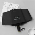Portable Three-Folding Manual Windproof Umbrella Customized Logo Printing 190T Nylon Fabric Fiberglass+Steel Business Gifts