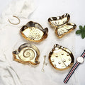 New Arrival Animal Style Durable Ceramic Handicraft Creative Electroplating Gold Ornament Jewelry Tray Pottery Enamel Gift