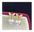 E1948 10-11mm DIY Natural Freshwater Pearl Charm Earrings Mounting Accessory 925 Sterling Silver Gold Plated  Jewelry for Women