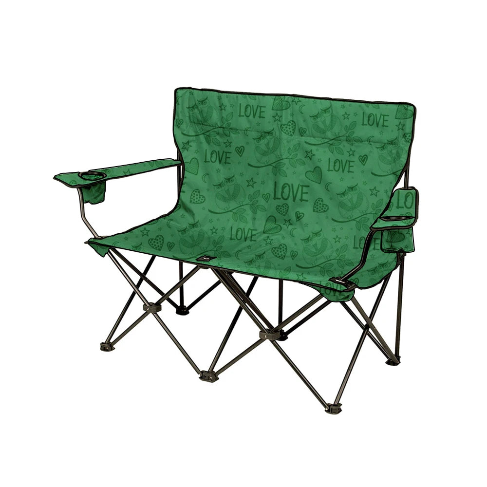 Two-Person Outdoor Folding Portable Beach Chair Soft Double Seat Camping and Fishing Bench for Parks