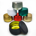 Wholesale Empty Round Aluminum 8 oz Fragrance Candle Jar with Metal Lids Custom Logo Home Decoration Candlestick Holder