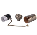 Vintage E26 Lamp Holder with String Aluminium Zipper Lamp Socket in Screw Style Retro Vintage Look