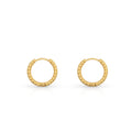 Chris April Fashion 316L Stainless Steel Minimalist Hand-crafted Texture Circle Huggie Hoop Earrings