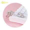 Luxury Fine Jewelry Gold Plated Pendant Necklace with Ring Heart Cut Shape Diamond Moissanite Jewelry Set for Women