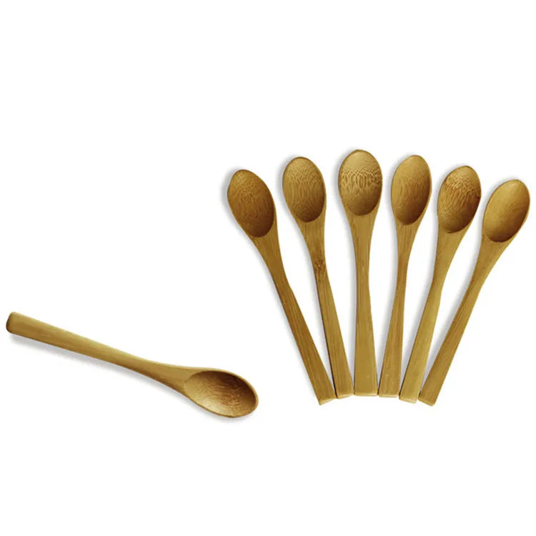 100% Biodegradable Eco Friendly Wooden Bamboo Spoons Perfect for Tea Coffee Sugar Spices Seasoning Herbs & Desert