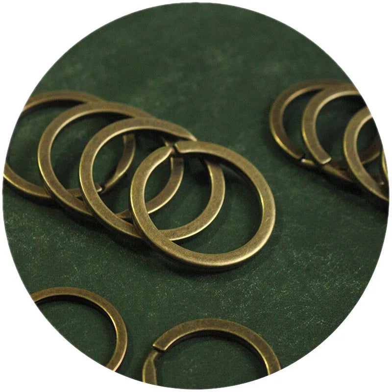 Metal 28/30/32mm Retro Accessory Antique Bronze Antique Copper Keychain Ring 35mm Ring Flat Key Ring