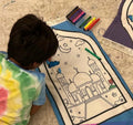 Onemax Washable Kids Muslim Prayer Rug Coloring Activity Color Your Own Mats with 4pcs Pens