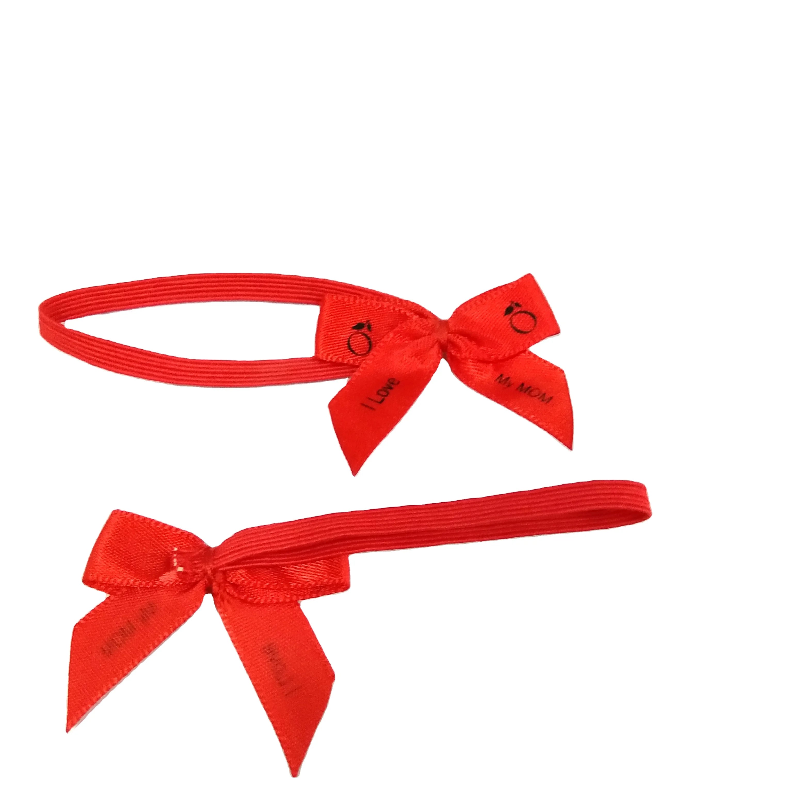 Custom Logo Printed Satin Ribbon Bow Adjustable Gift Wrapping Solution for Personal Branding and Promotion