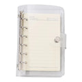 Custom JMZ Brand School Office A6 6 Ring Clip File Binder Cover Soft PVC Weekly Diary Planner Snap Button Transparent Filing