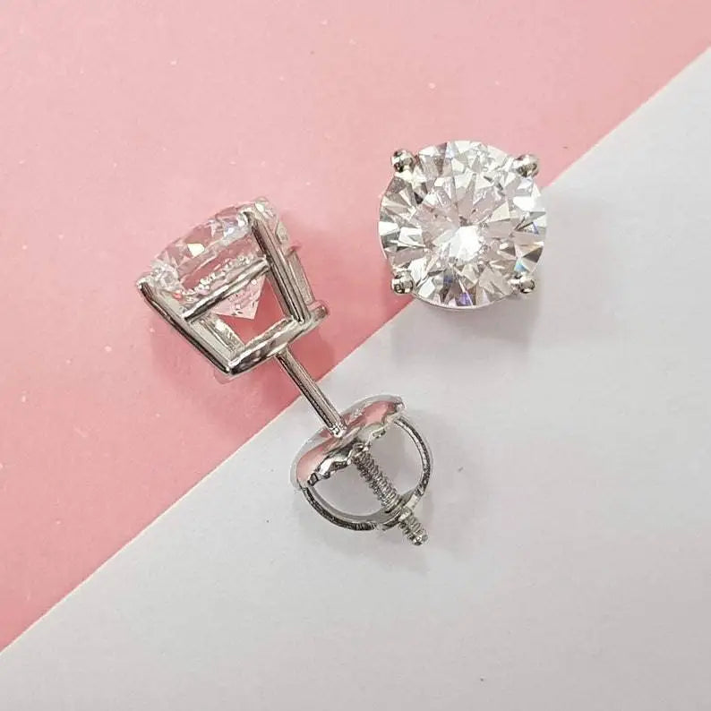 VOAINO Round Cutting VVS Lab Grown HPHT Cvd Vintage Diamond Jewelry Gift Custom Earrings 14K 18K for Women