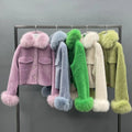 Janefur Winter Sheep Shearling Fluffy Lamb Woolen Jacket Womens Luxury Wool Coat With Real Fox Fur