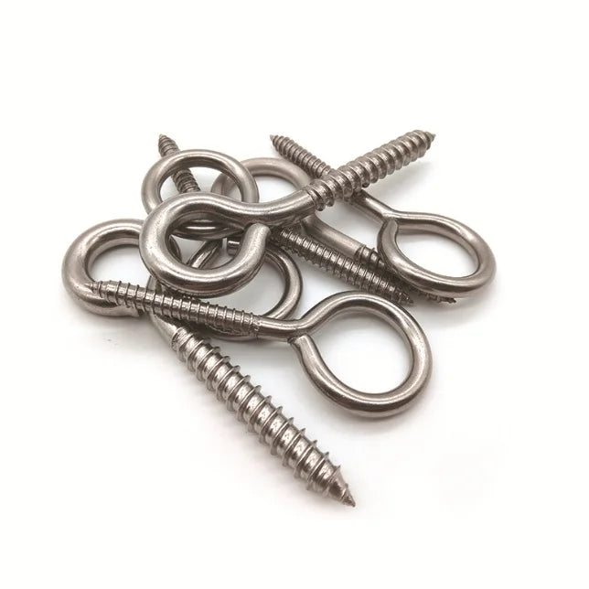 Good Surface Stainless Steel Steel Zinc-Plated Eye Hooks Screw with Tip Open Type Close Type