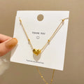 18K Gold Plated Love Heart Necklace Stainless Steel Beads Chain Letter Love Heart Necklace for Women