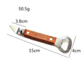 Professional Wholesale Bulk Metal Parts Snowboard Stainless Steel Wood Handle Beer Can Jar Bottle Opener