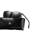 Classic Designer Black Square Large Frame Polarized Sunglasses for Men Women UV400 Optical Lenses PC Material for Driving Sports