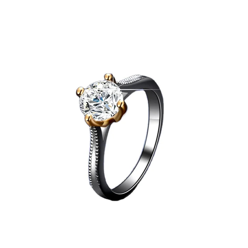 Real 1CT D Color Moissanite Engagement Rings for Women S925 Sterling Silver Wedding Bands Jewelry With Certificate