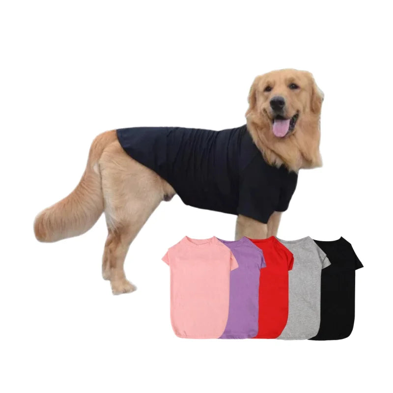 Classic Simple Solid Dog T-shirt Short Sleeved Summer Lightweight Cotton Breathable for Small/Medium Pets