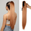 AliLeader 22inch 130g Straight Claw Clip Synthetic Hair Ponytail Extensions for Women