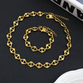 Exclusive Pig Nose Stainless Steel Jewelry Set Elegant Womens Irregular Handmade PVD Golden Jewelry Low MOQ